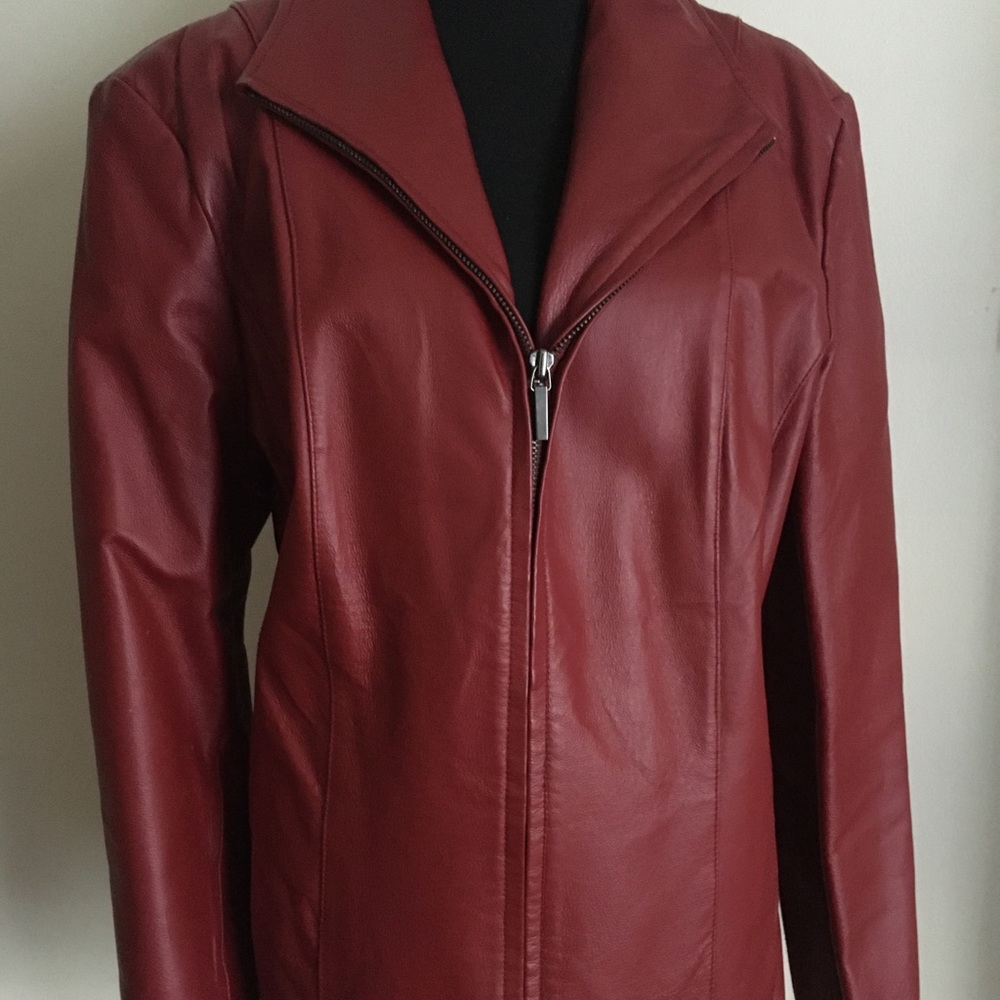 Red leather jacket